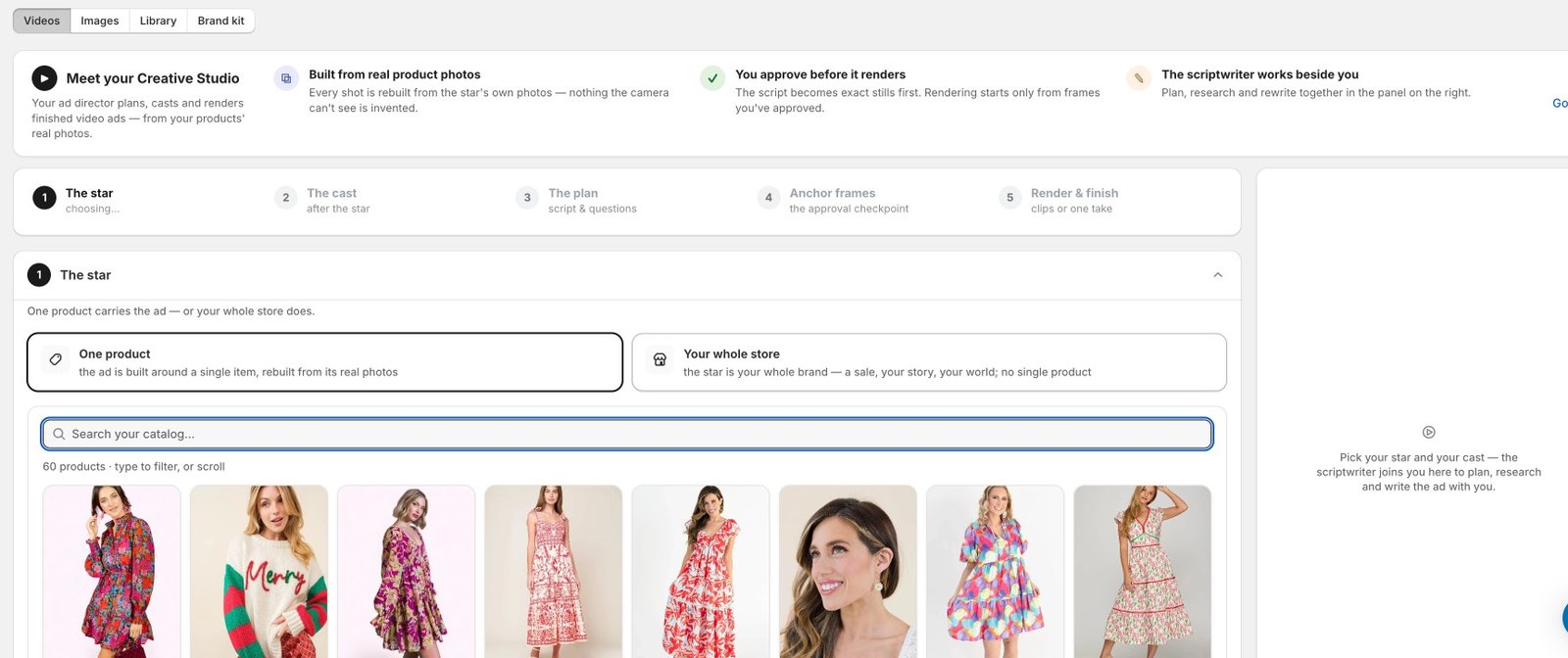 Step 1, the star: choose one product from your catalogue, or make the whole store the star