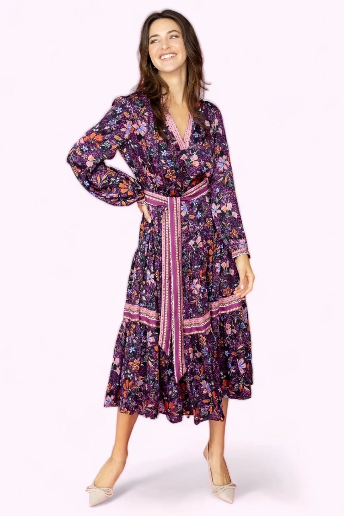 Before: the boutique's own photo of the Live in the Moment Floral Long Dress