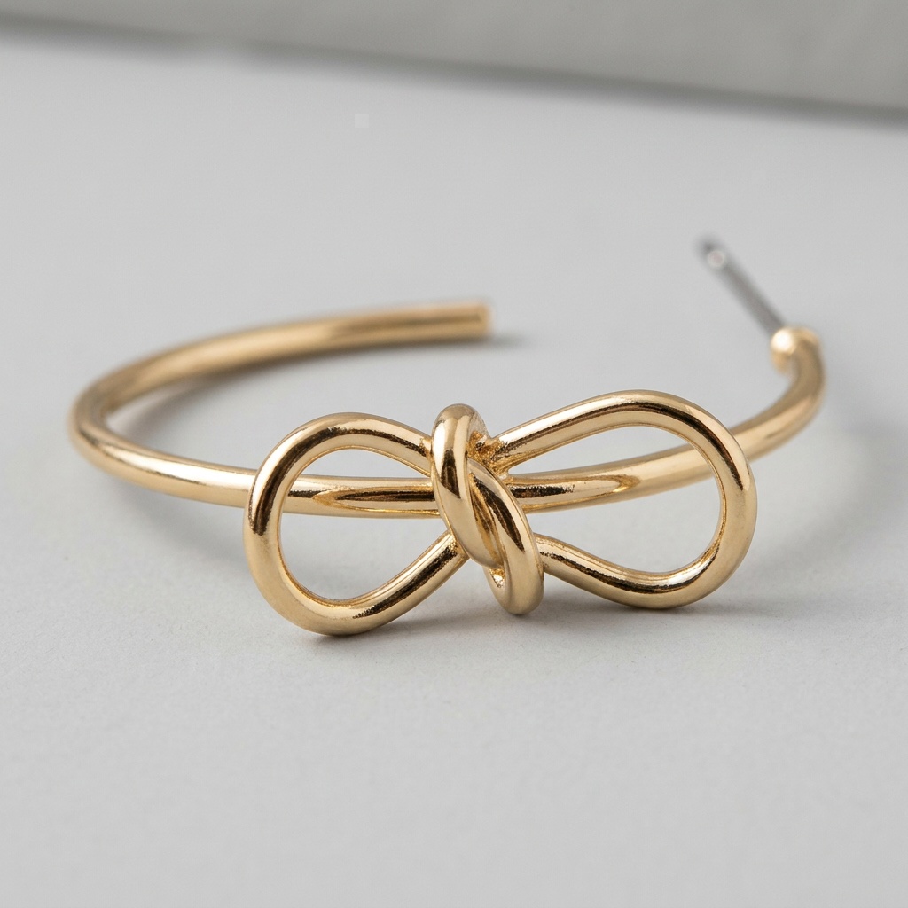The macro: the bow knot and hoop finish, shallow depth of field