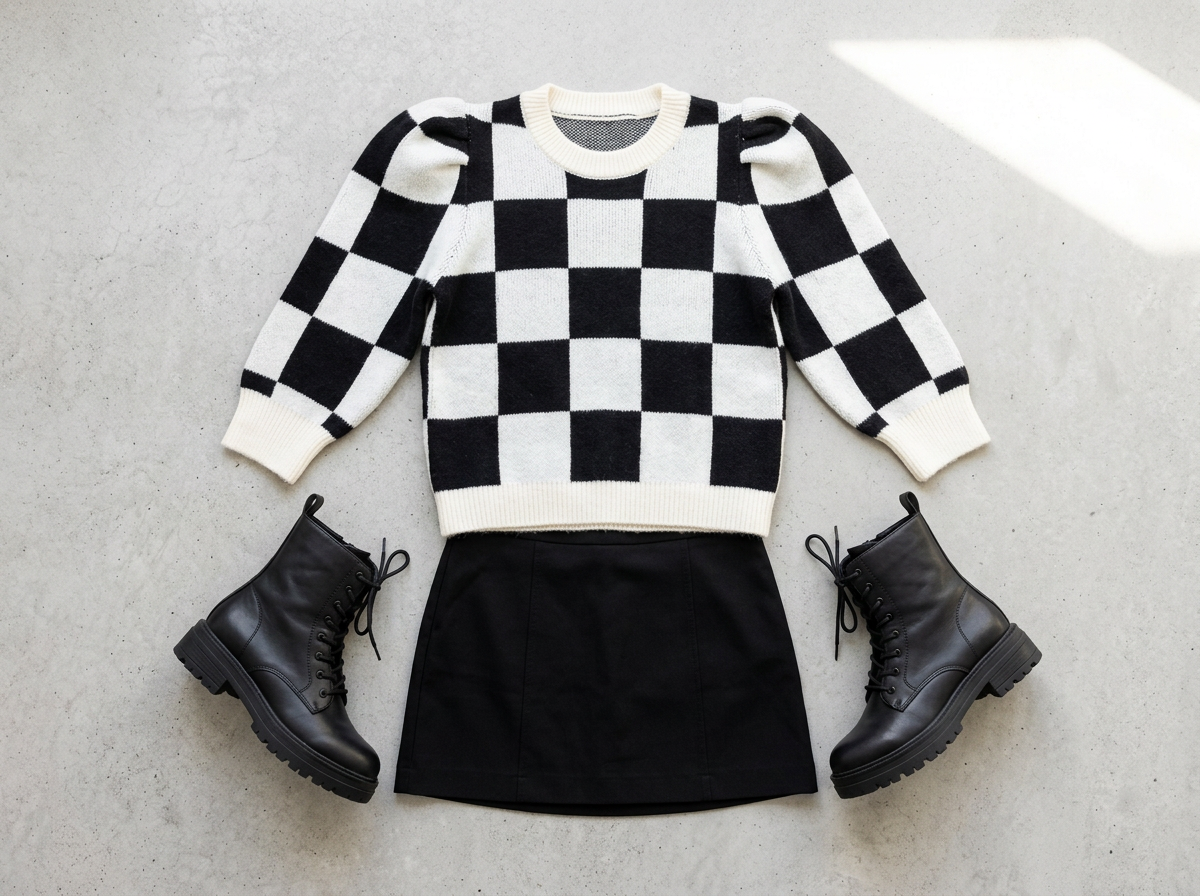 The Checkered Sweater That Does the Styling for You