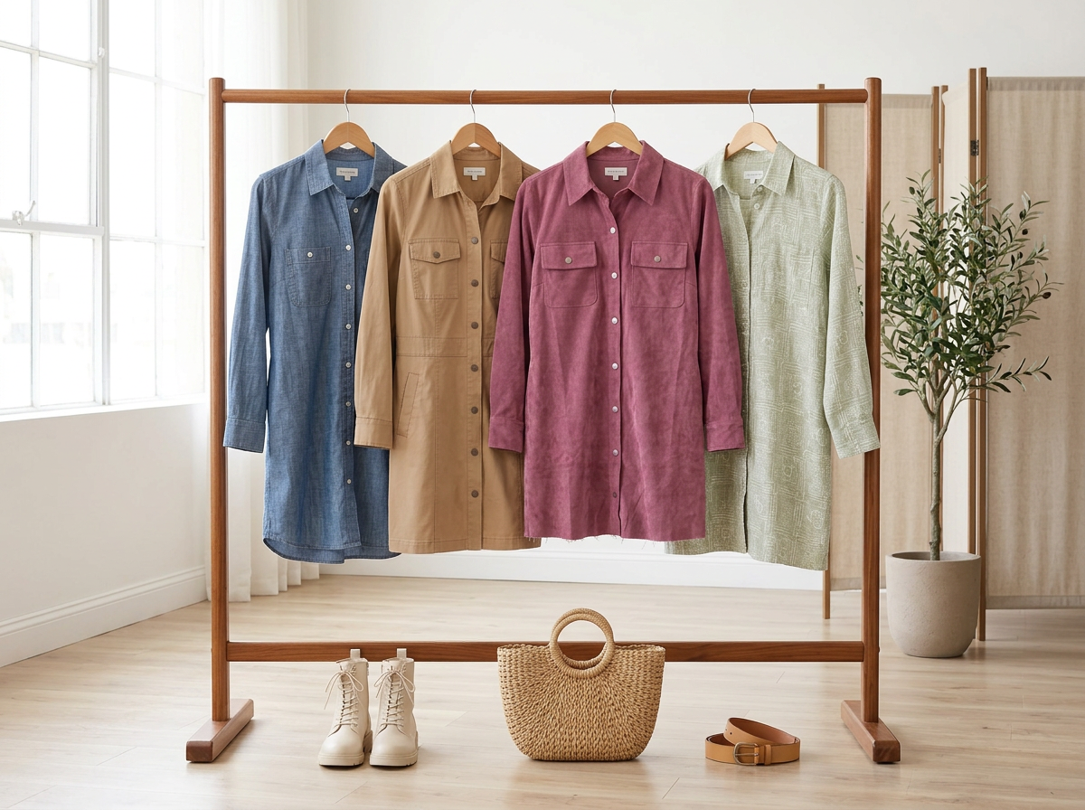 A Soft Mauve Shirt Dress You'll Reach for on Repeat