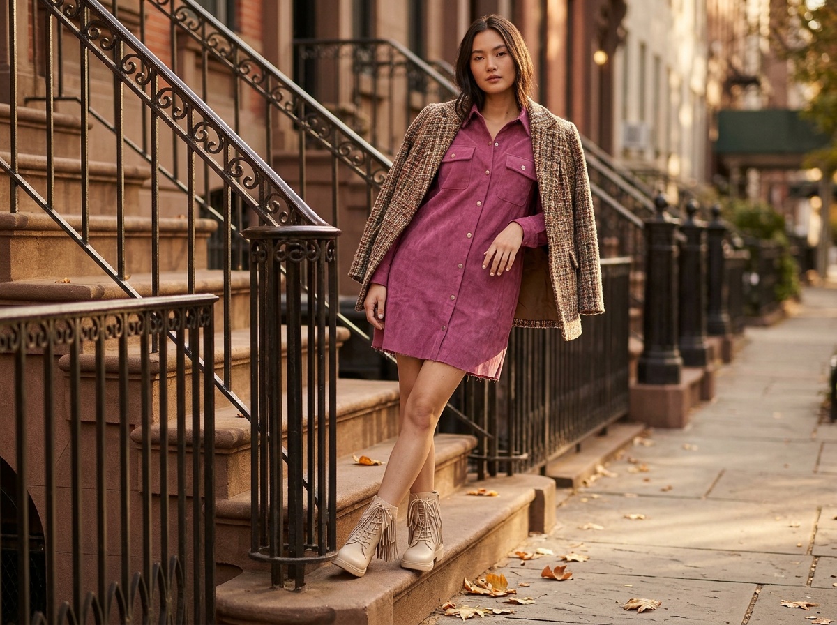 The Corduroy Shirt Dress That Makes Fall Styling Easy