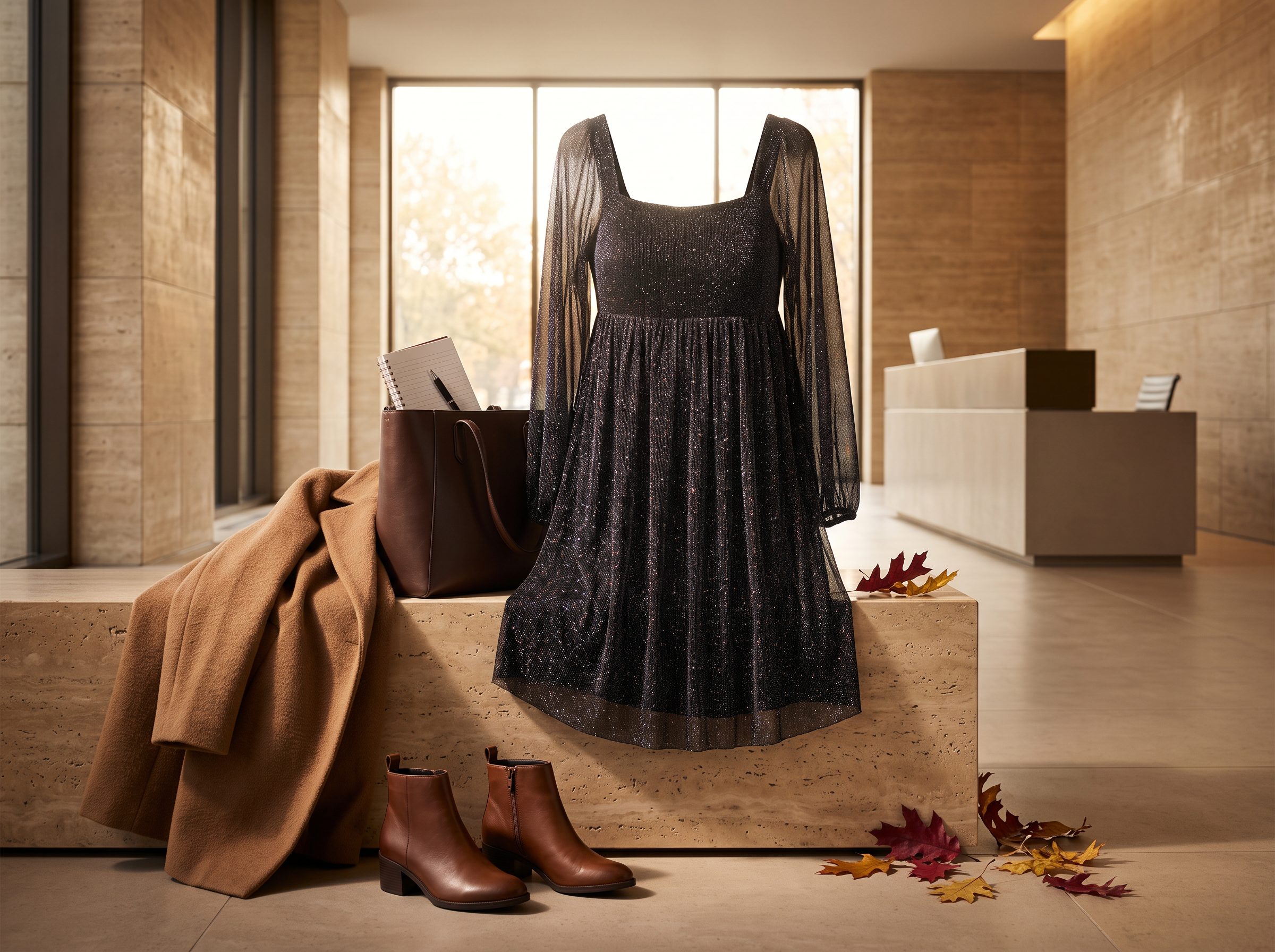 The Black Square-Neck Midi for Desk-to-Dinner Plans