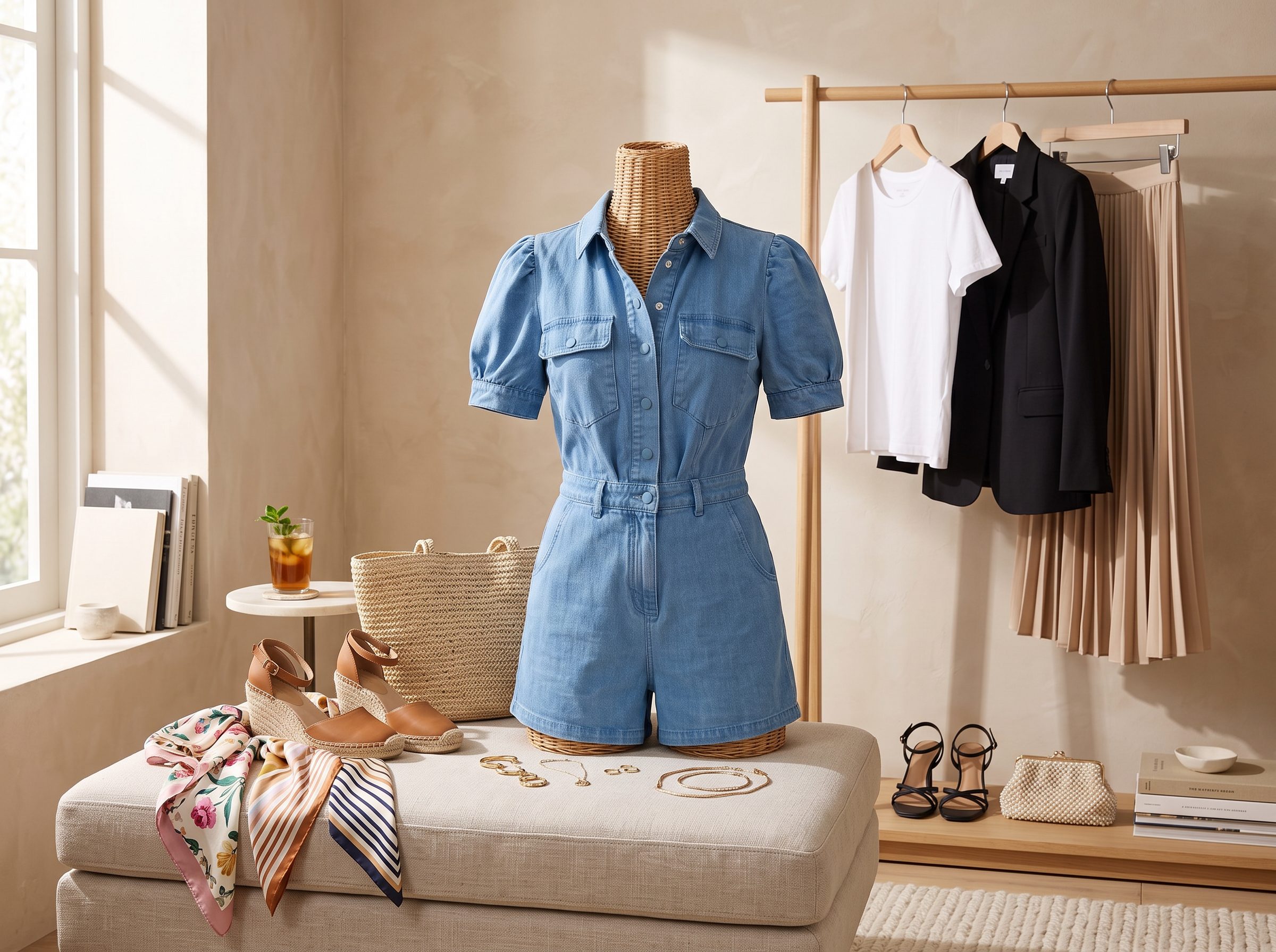 The Blue Denim Romper That Does the Work
