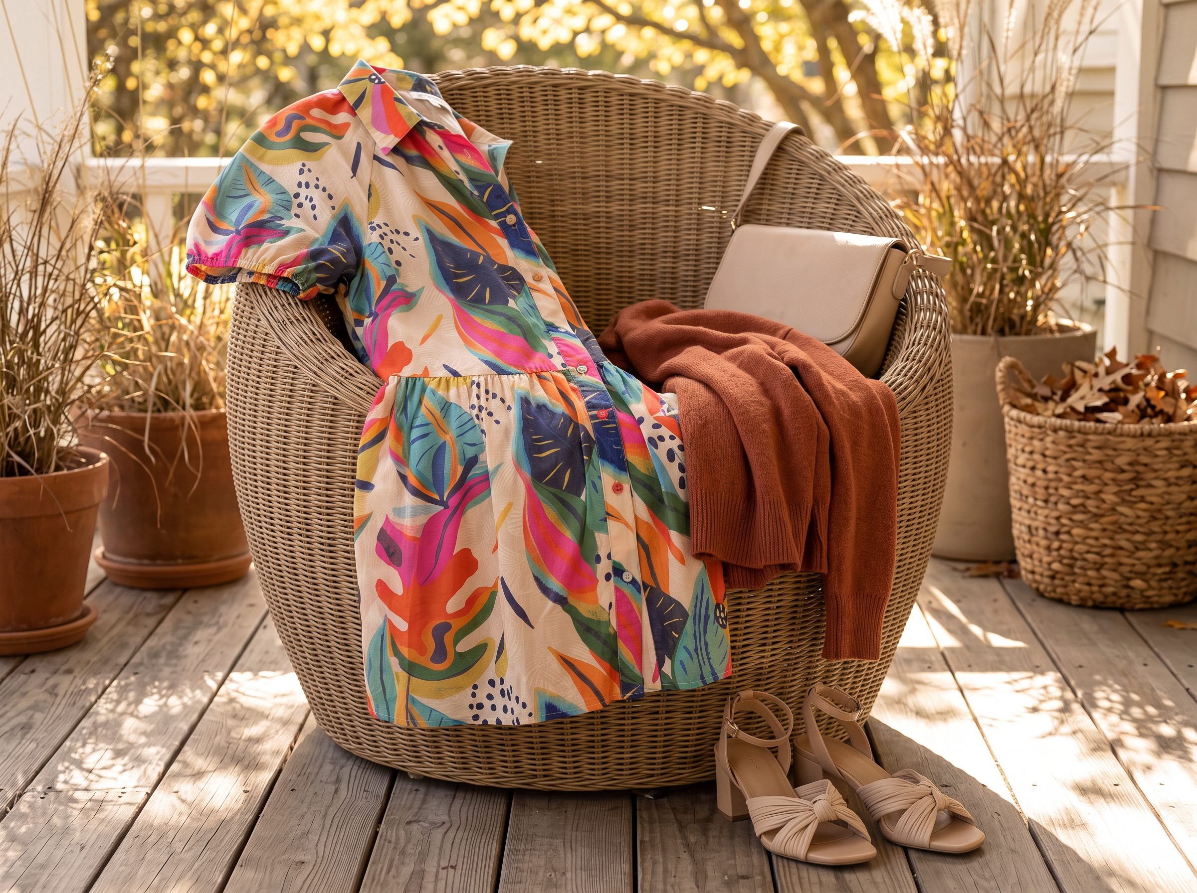 Tropical Shirt Dress Styling Starts Here