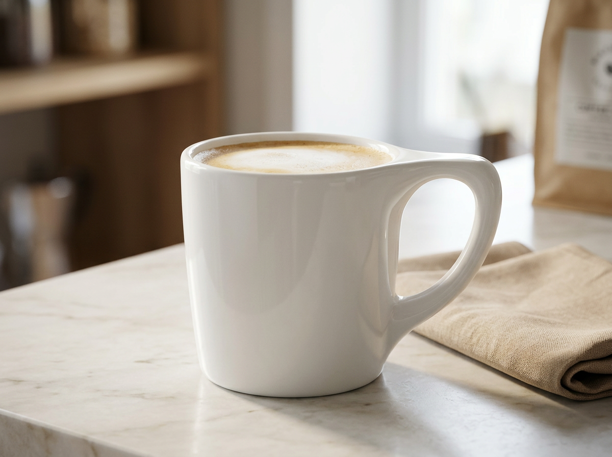White mug for flexible serving