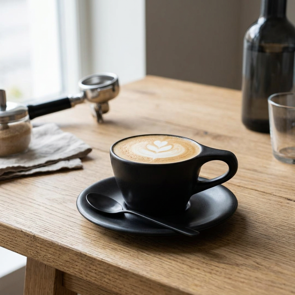Compact cappuccino serving