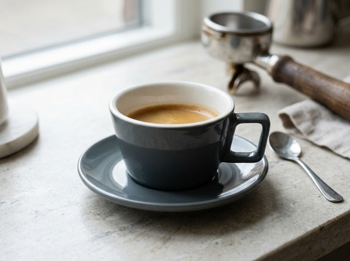 Espressokopp med fat 90 ml